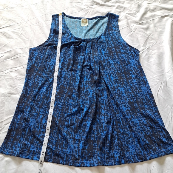 Anne Klein | Blue & black pattern women's tank top - Picture 8 of 10